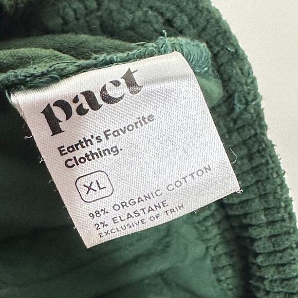 PACT Wale Wide Leg Corduroy Crop Pants Mountain View Green Sz XL {A47} - Picture 5 of 5